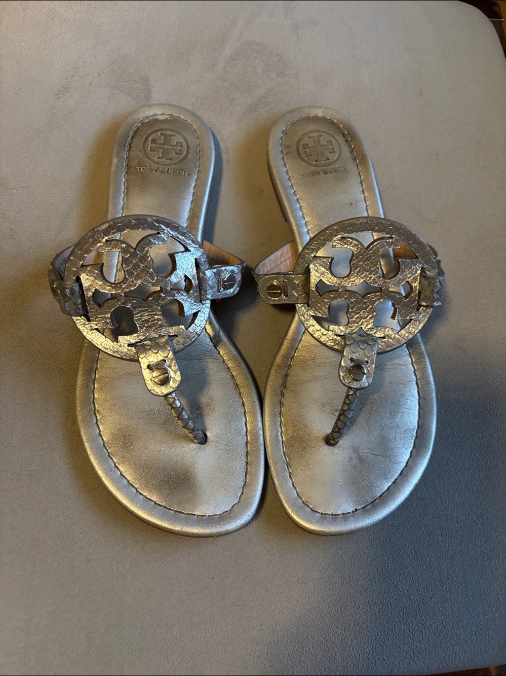 Tory Burch Miller Silver Sandals - Picture 3 of 3